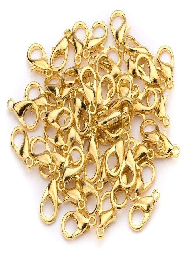 NEOBABY Golden Lobster Clasp Hooks for Jewelry Making - Brass, Metal Fasteners for Necklaces & Bracelets (Size : 14mm, Pack of 50 Pcs) - Image 1
